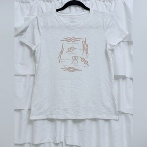 Talbots White Sailing Knots Graphic Tee